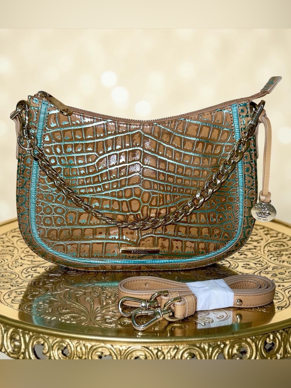 Brahmin Mod Shayna Crossbody Bag, Mineral Blue Fremont